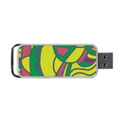 Green Abstract Decor Portable Usb Flash (one Side)