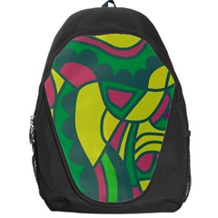 Green Abstract Decor Backpack Bag by Valentinaart