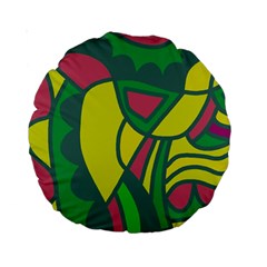 Green Abstract Decor Standard 15  Premium Round Cushions