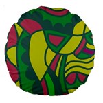 Green abstract decor Large 18  Premium Round Cushions Front