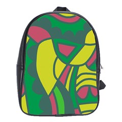 Green Abstract Decor School Bags (xl) 