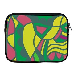 Green Abstract Decor Apple Ipad 2/3/4 Zipper Cases by Valentinaart