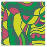 Green abstract decor Large Satin Scarf (Square) Front