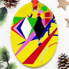 Yellow Abstraction Ornament (oval) 