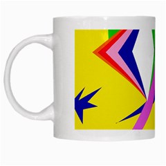 Yellow Abstraction White Mugs