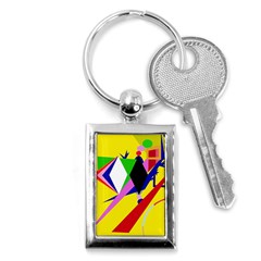 Yellow Abstraction Key Chains (rectangle) 