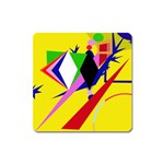 Yellow abstraction Square Magnet Front