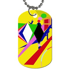 Yellow Abstraction Dog Tag (one Side)