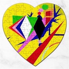 Yellow Abstraction Jigsaw Puzzle (heart)