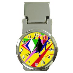 Yellow Abstraction Money Clip Watches