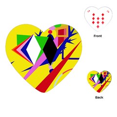 Yellow Abstraction Playing Cards (heart)  by Valentinaart