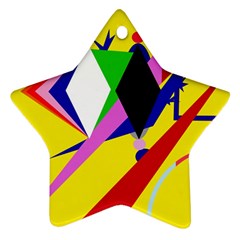 Yellow Abstraction Star Ornament (two Sides) 