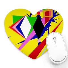 Yellow Abstraction Heart Mousepads by Valentinaart