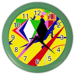 Yellow Abstraction Color Wall Clocks