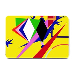 Yellow Abstraction Small Doormat  by Valentinaart