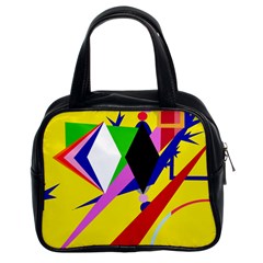 Yellow Abstraction Classic Handbags (2 Sides)