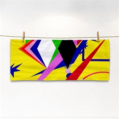 Yellow Abstraction Hand Towel by Valentinaart