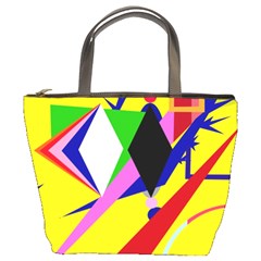 Yellow Abstraction Bucket Bags