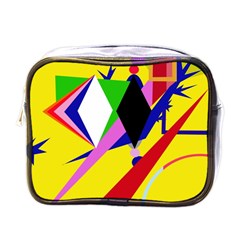 Yellow Abstraction Mini Toiletries Bags