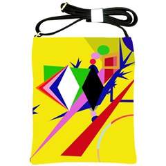 Yellow Abstraction Shoulder Sling Bags