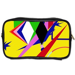 Yellow Abstraction Toiletries Bags 2-side