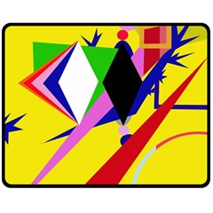 Yellow Abstraction Fleece Blanket (medium) 