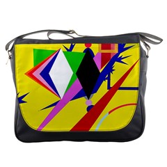 Yellow Abstraction Messenger Bags by Valentinaart