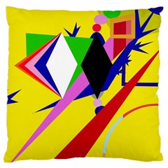 Yellow Abstraction Large Cushion Case (one Side)