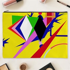 Yellow Abstraction Cosmetic Bag (xxxl) 