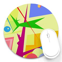 Colorful Abstract Art Round Mousepads