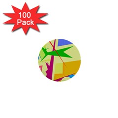 Colorful Abstract Art 1  Mini Buttons (100 Pack)  by Valentinaart