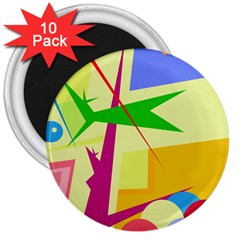 Colorful Abstract Art 3  Magnets (10 Pack) 