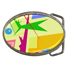 Colorful Abstract Art Belt Buckles by Valentinaart