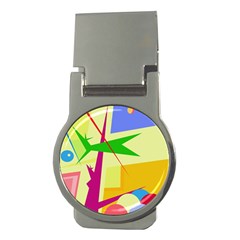 Colorful Abstract Art Money Clips (round) 