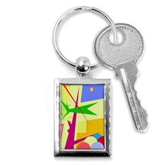 Colorful Abstract Art Key Chains (rectangle) 