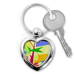 Colorful Abstract Art Key Chains (heart) 