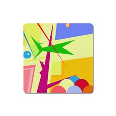 Colorful Abstract Art Square Magnet