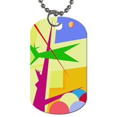 Colorful Abstract Art Dog Tag (one Side)