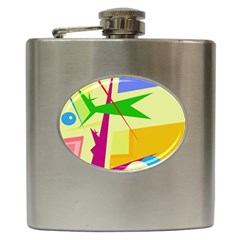 Colorful Abstract Art Hip Flask (6 Oz)