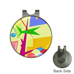 Colorful Abstract Art Hat Clips With Golf Markers