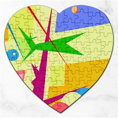 Colorful Abstract Art Jigsaw Puzzle (heart)