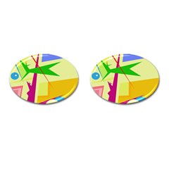 Colorful Abstract Art Cufflinks (oval)