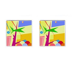 Colorful Abstract Art Cufflinks (square)