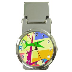 Colorful Abstract Art Money Clip Watches