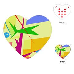 Colorful Abstract Art Playing Cards (heart) 