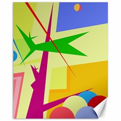 Colorful Abstract Art Canvas 11  X 14  