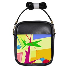 Colorful Abstract Art Girls Sling Bags