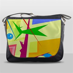 Colorful Abstract Art Messenger Bags