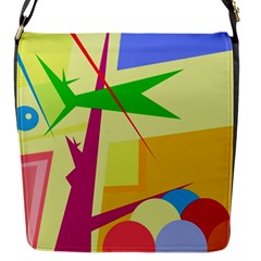 Colorful Abstract Art Flap Messenger Bag (s)