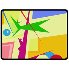 Colorful Abstract Art Double Sided Fleece Blanket (large) 